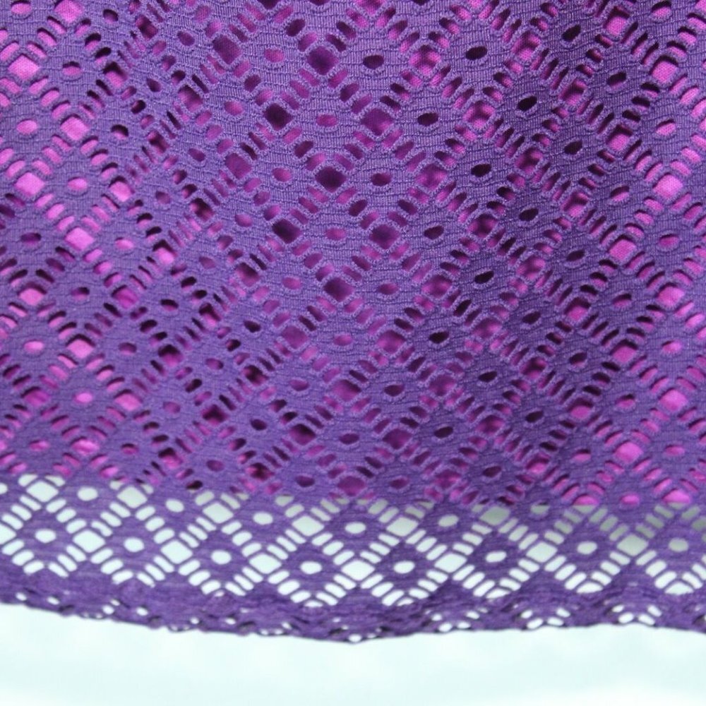 NWT Lane Bryant Crochet Overlay Tube Dress Geo Lace Purple Plus Size 26 H12954 - Picture 5 of 11